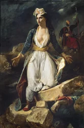 Haldokló Görögország Missolonghi romjain, 1826